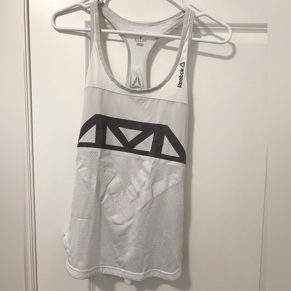 Reebok, tank, mesh/breathable material, white, size S